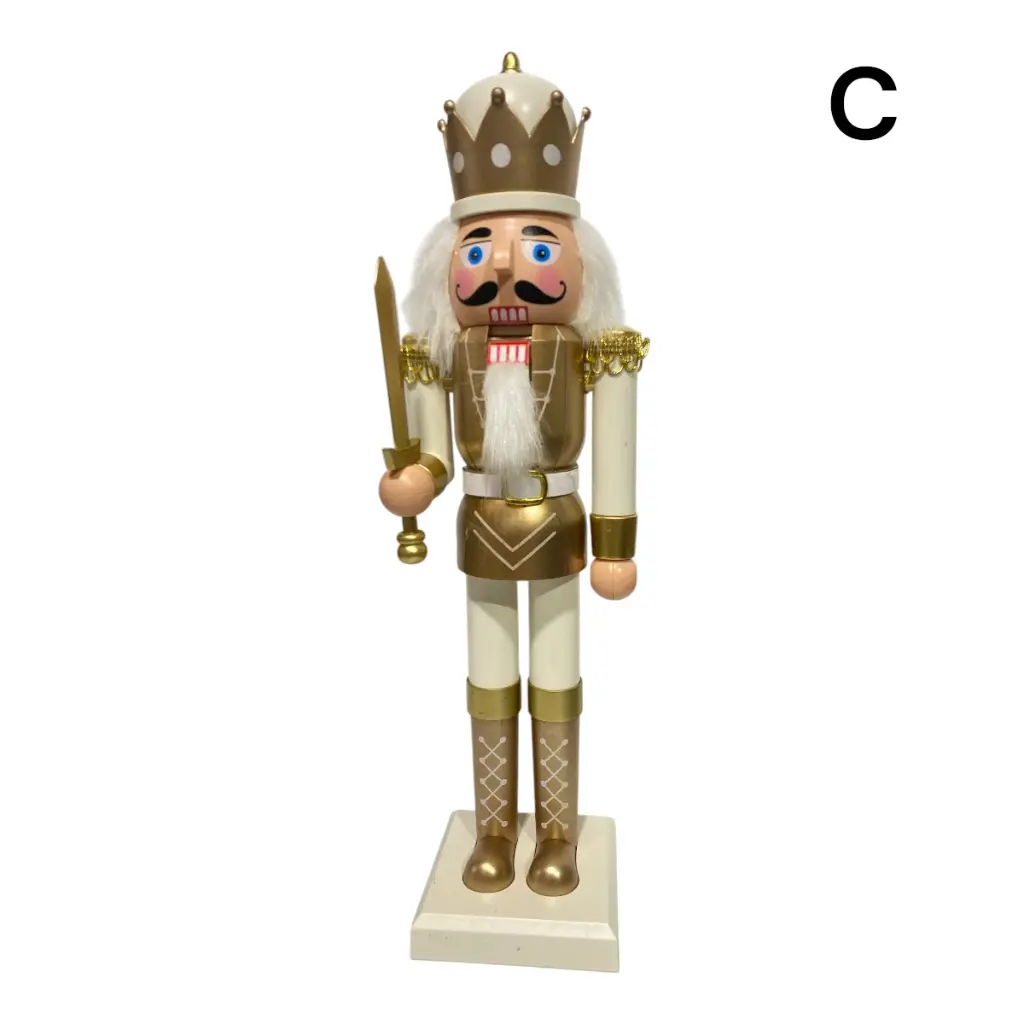 CASCANUEZ NAVIDEÑO PLASTICO BEIGE/CHAMPAGNE 38CM