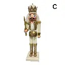 CASCANUEZ NAVIDEÑO PLASTICO BEIGE/CHAMPAGNE 38CM