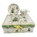 SET DE TAZAS DE TE CASCANUEZ NAVIDEÑA CERAMICA 8PZS. 150CC