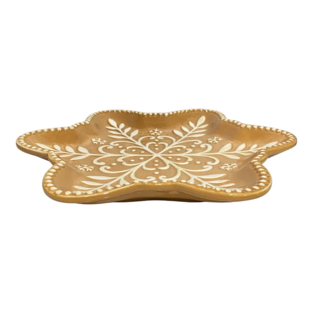 BANDEJA NAVIDEÑA JENGIBRE CERAMICA 26X26X2.5CM