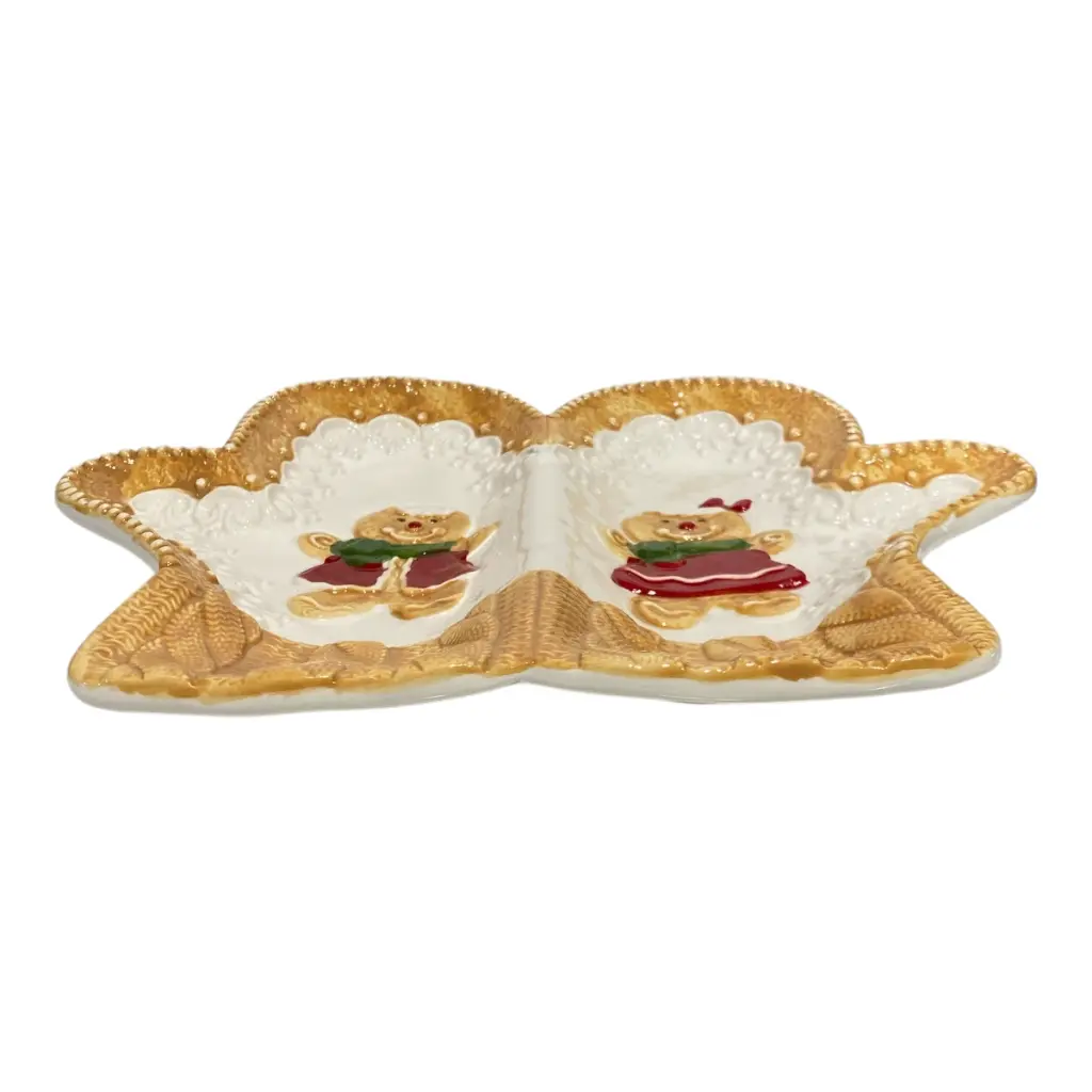 BANDEJA NAVIDEÑA GUANTE JENGIBRE CERAMICA 27X22X3.5CM