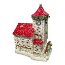 MINI IGLESIA C/LUZ LED ROJO/BLANCO 10.5X7X15 CM