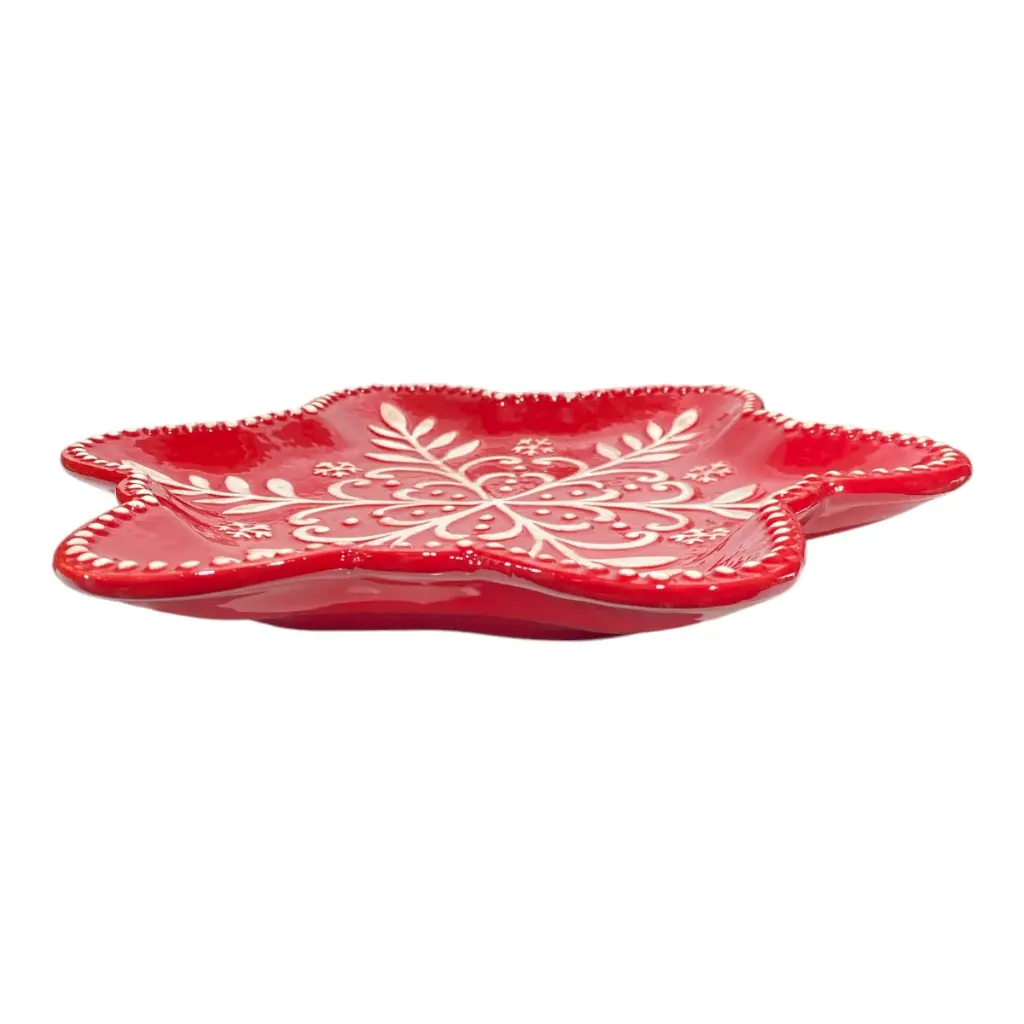 BANDEJA NAVIDEÑA COPO CANDY PORCELANA 26X26X2.5CM