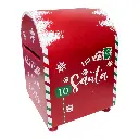 BUZON NAVIDEÑO SANTA ROJO DE MADERA 20.5X20X28.5CM
