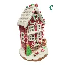 CASA NAVIDEÑA JENGIBRE CANDY 3 MODELOS C/LUZ LED A BATERIA 14X22CM