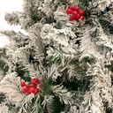 ARBOL DE NAVIDAD TRADICIONAL NEVADO AMERICANO C/FRUTOS ROJOS 210CM 0356