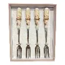 TENEDOR RENO NAVIDEÑO SETX4PZS. PEQUEÑOS 16CM