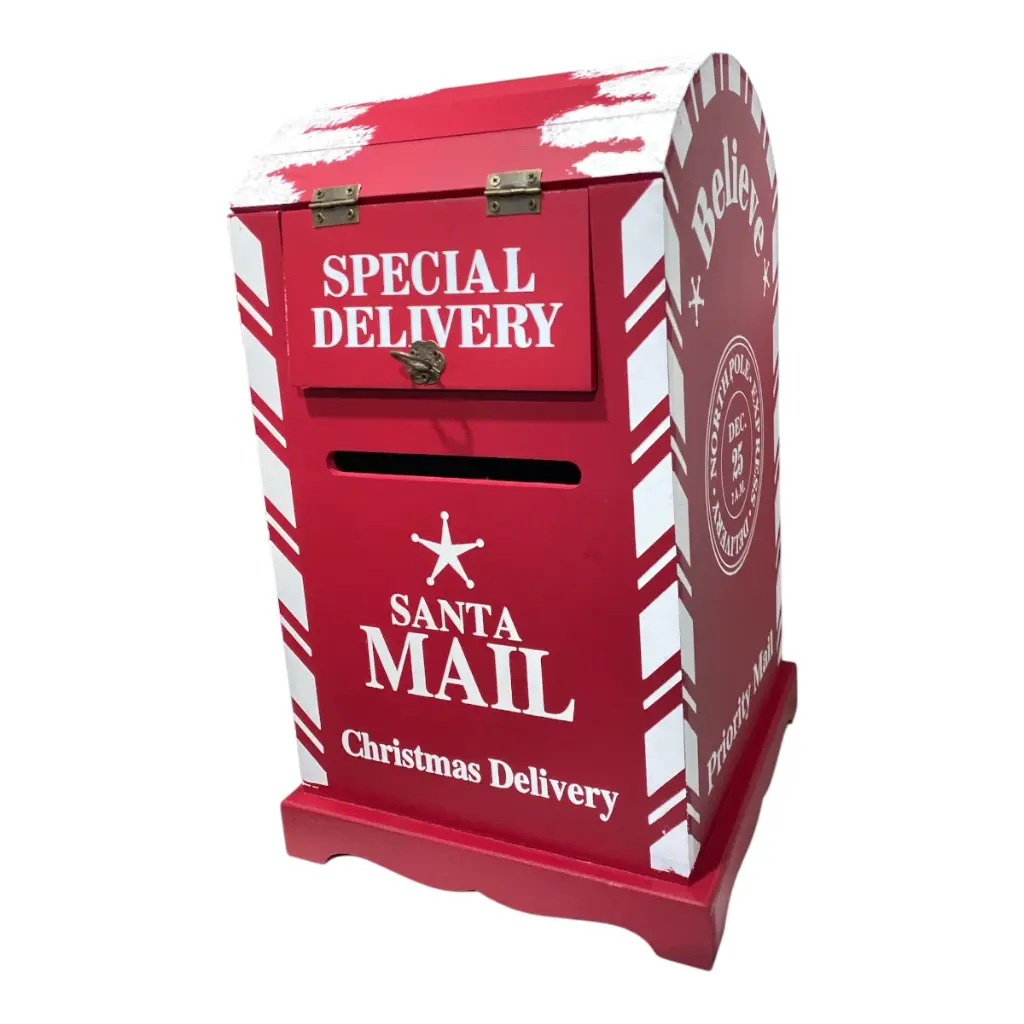 BUZON NAVIDEÑO ROJO "SPECIAL DELIVERY" MADERA 39X23X23CM