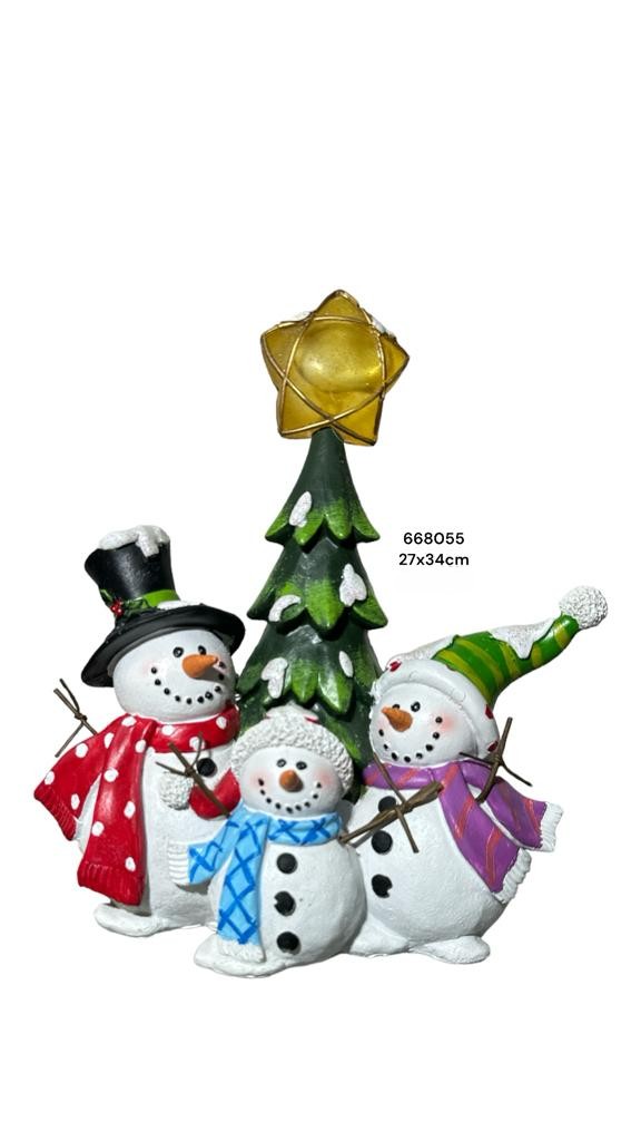 ADORNO NAV. NIEVE C/ LUCES REF:TG608184 27X24CM