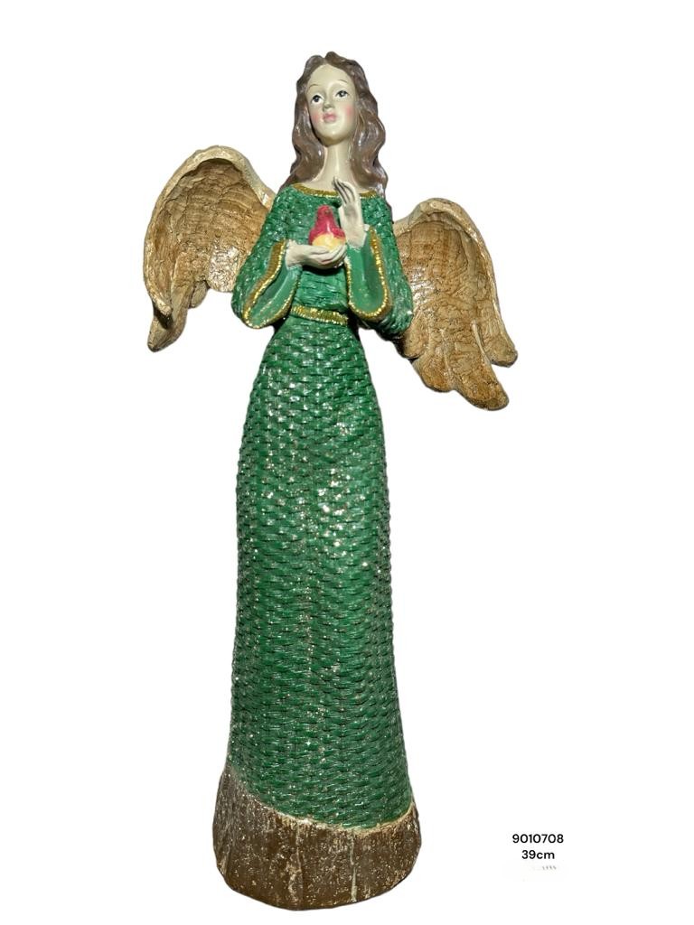 ANGEL VERDE C/ DORADO 39CM