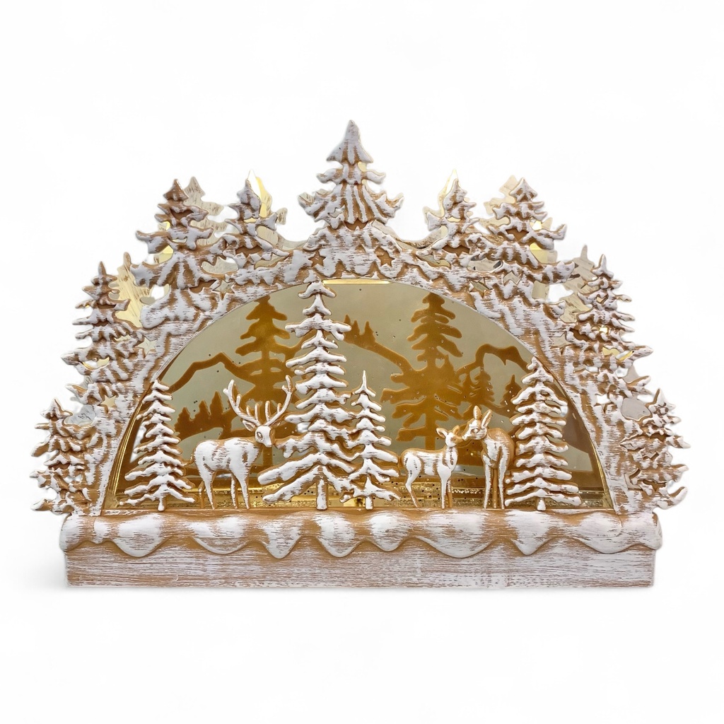 ADORNO PUENTE DE VELAS Y RENOS 35CM