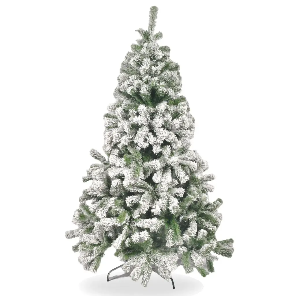 Árbol de Navidad Alaska frondoso nevado cuerpo rama pvc 6pies 185cm