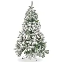 ARBOL DE NAVIDAD ALASKA FRONDOSO NEVADO CUERPO RAMA PVC 6PIES 185 CM