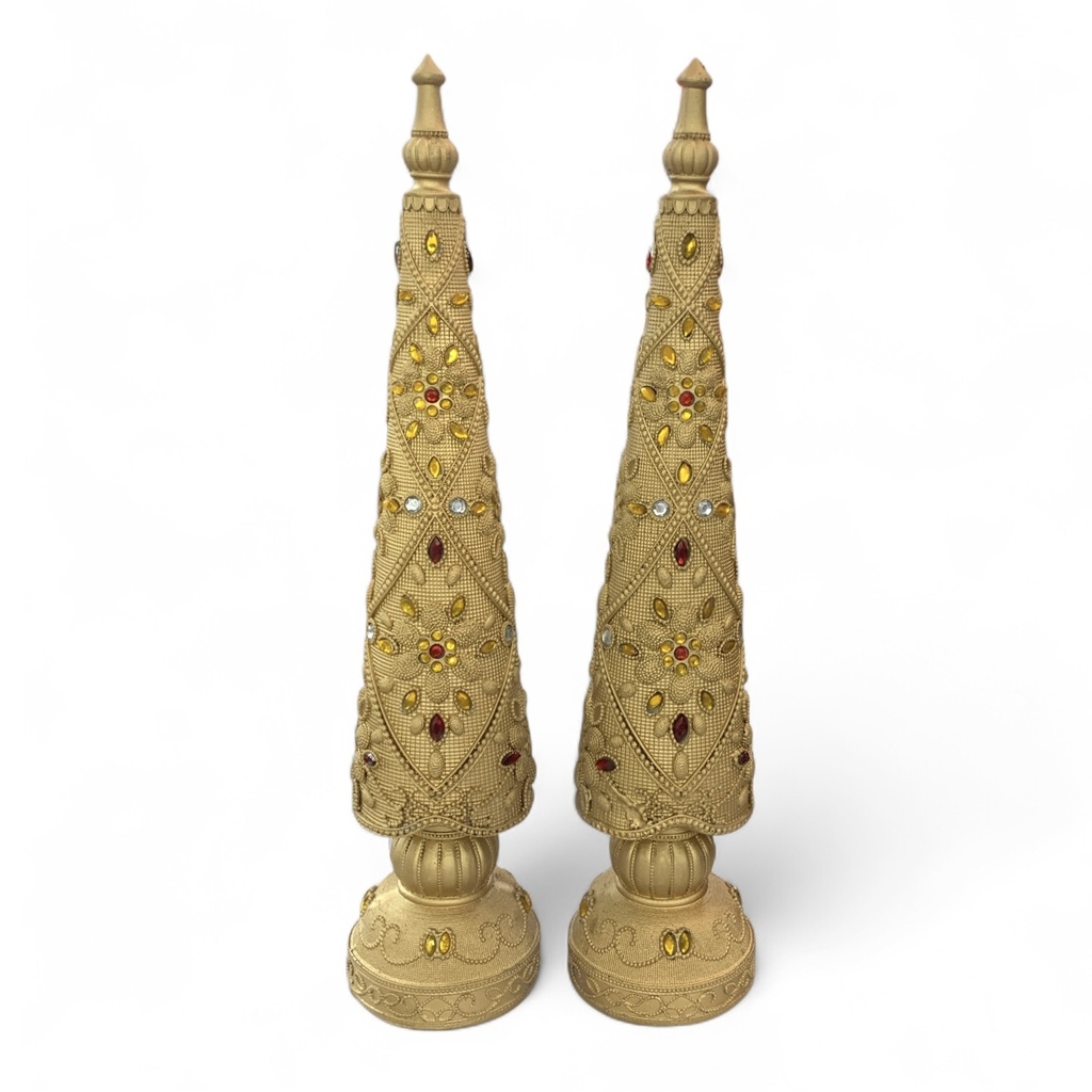 ARBOL DE RESINA SET X 2 DORADO  TG630872 (37*8*8CM)
