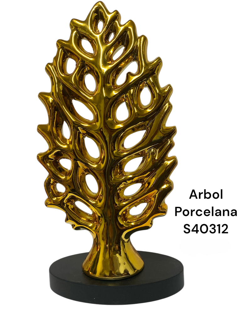 ARBOL DORADO PORCELANA 16X31CM