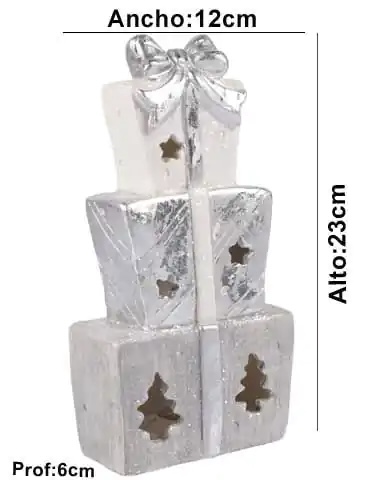 REGALOS PLATEADO  TG948735 12.5X6.5X24CM