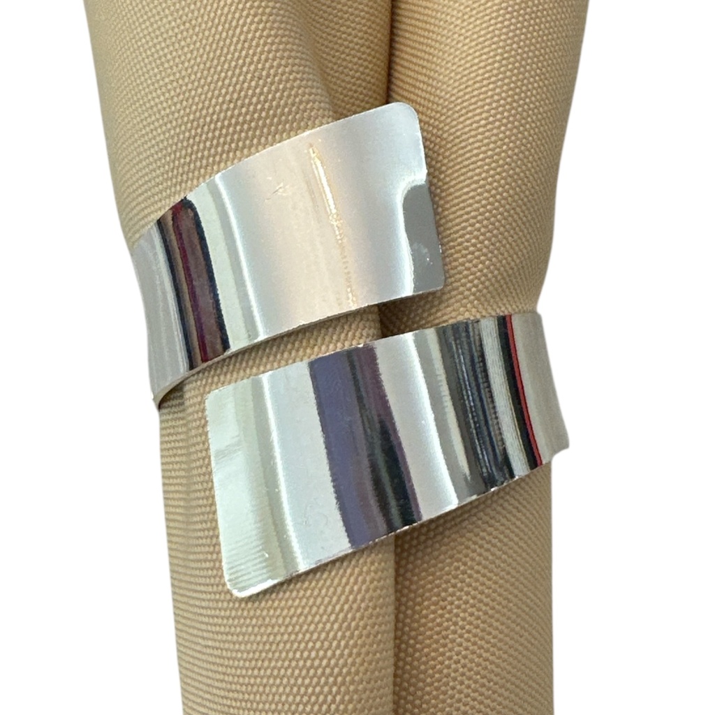 ARO DE SERVILLETA METALICO ESPIRAL PLATA X4