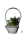 CACTUS CON MACETA DE FIBRA Y SOPORTE METÁLICO 23CM