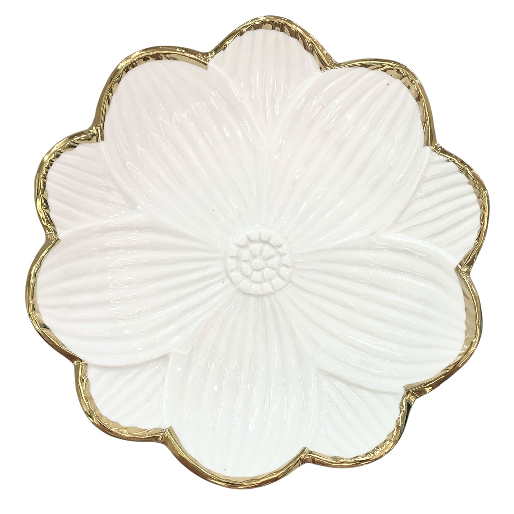 BASE FLORAL DECORATIVA PORCELANA 23X25X5CM