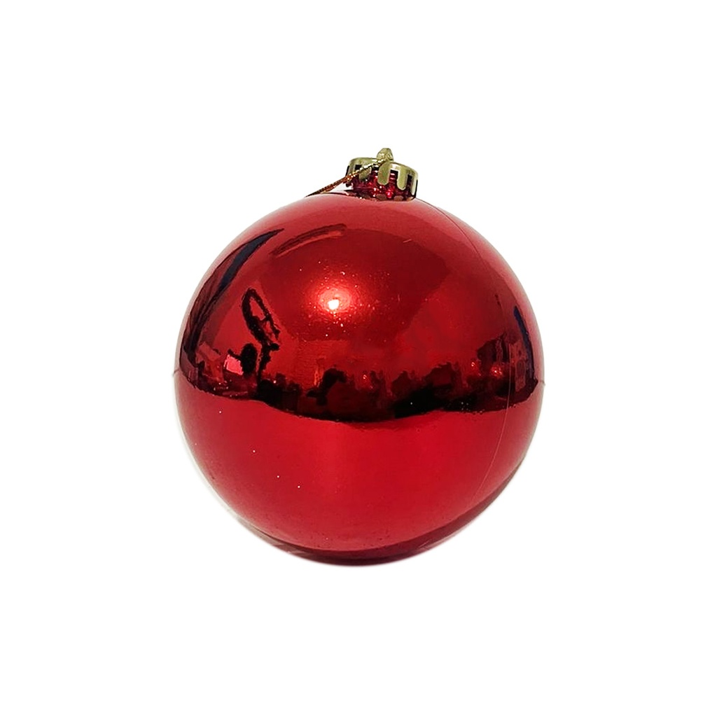 Esfera navideña roja brillante, 12cm.