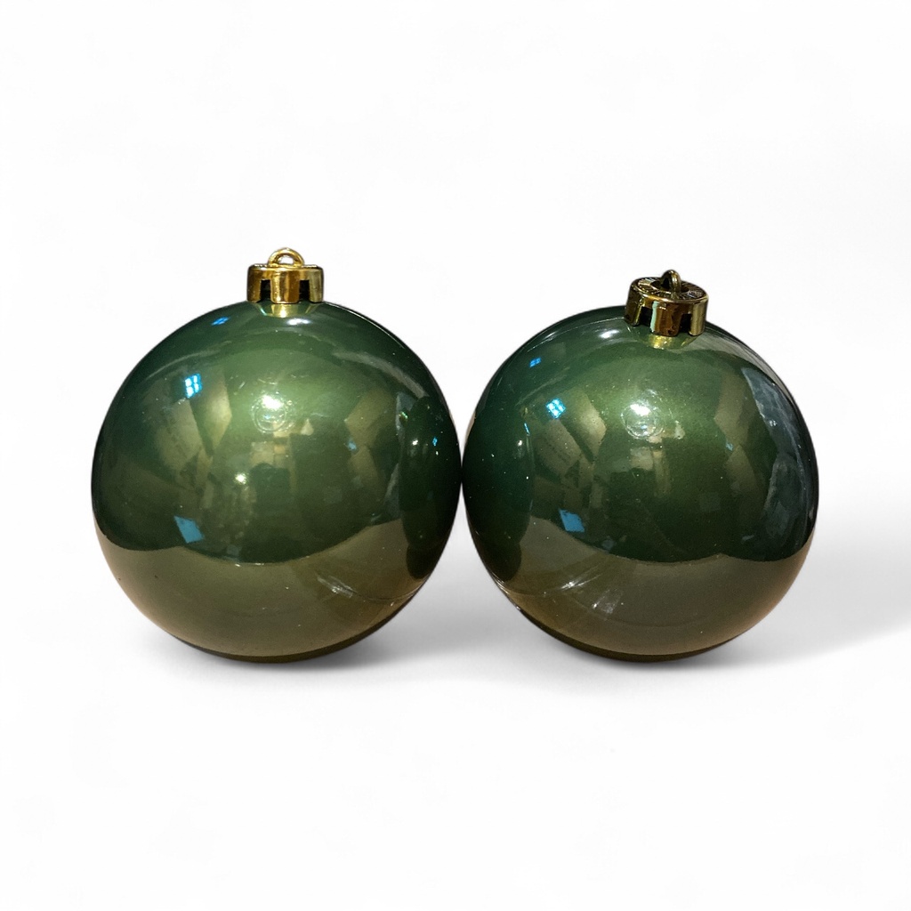 Esfera navideña verde perlado, 12cm. Setx2pz - Ref: ES24712
