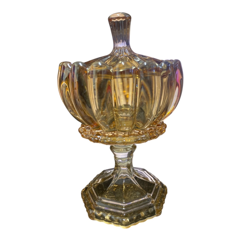 BOMBONERA DE CRISTAL CON TAPA 17X10CM