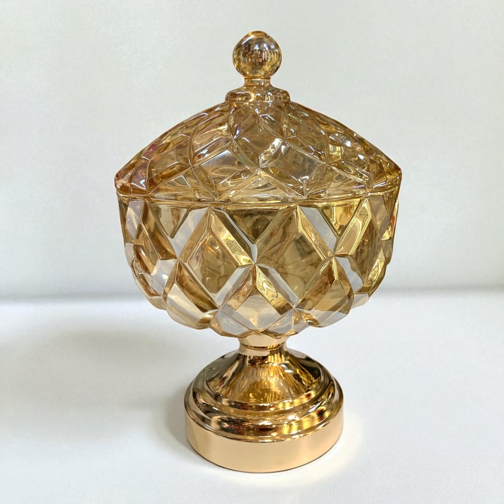 BOMBONERA DE CRISTAL CON TAPA 27X17.8CM