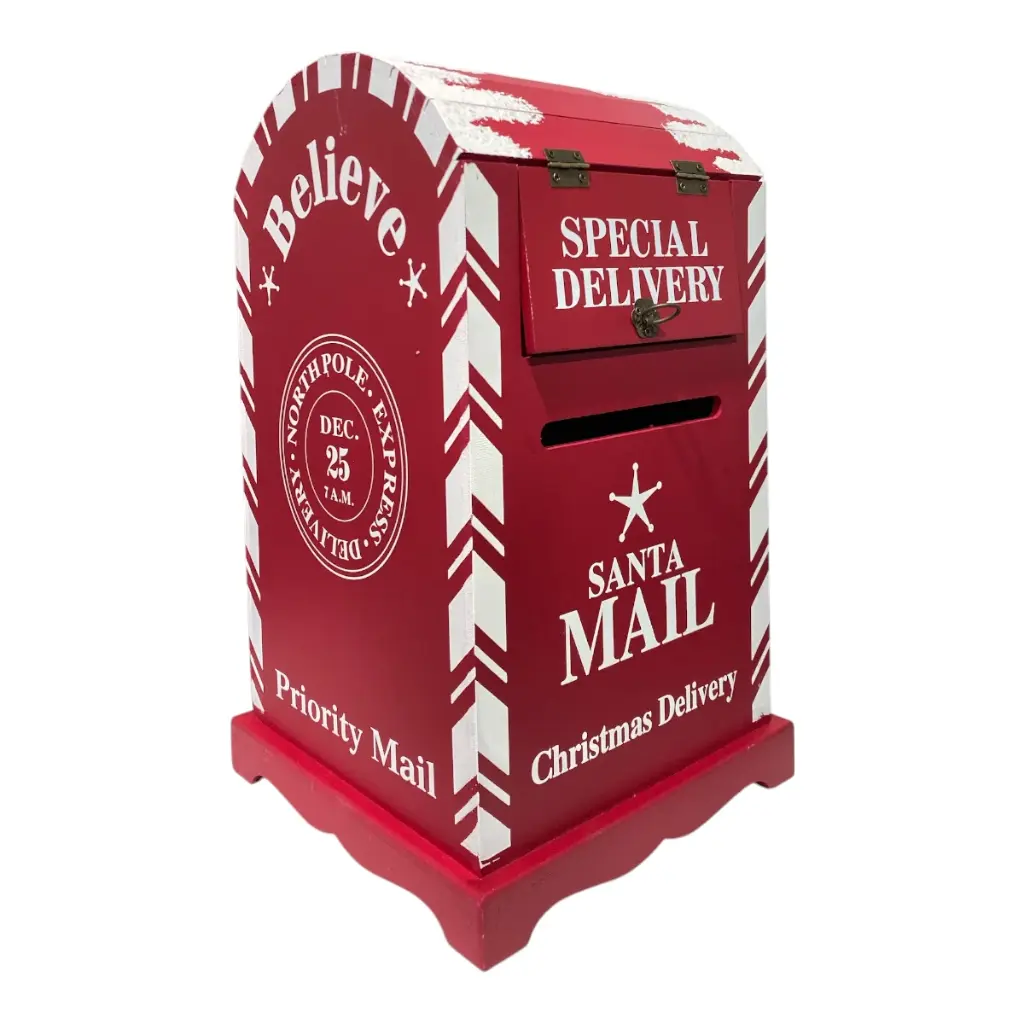 BUZON NAVIDEÑO ROJO "SPECIAL DELIVERY" MADERA 39X23X23CM