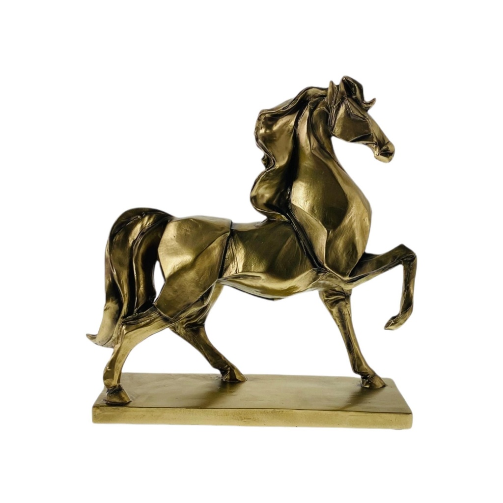 CABALLO DECOR DORADO 22X6.5X24CM