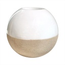 CANDELABRO PORCELANA BLANCO/ARENA REF:DLH22B522B 11X11X10CM