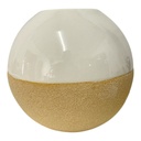 CANDELABRO PORCELANA BLANCO/BEIGE REF:DLH22B522B 11X11X10CM