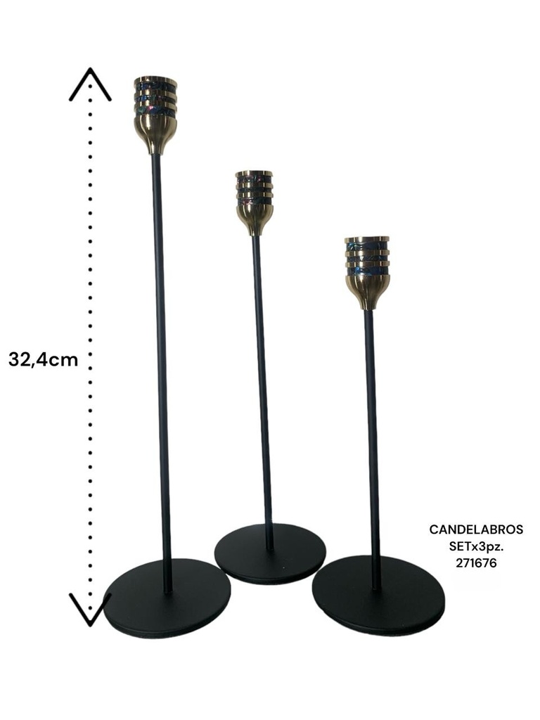 CANDELABRO X3PZ. ES23375 32.4CM