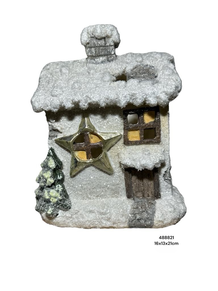 CASA NAV. BLANCA C/ LUZ TG947875B (16*13*21CM)