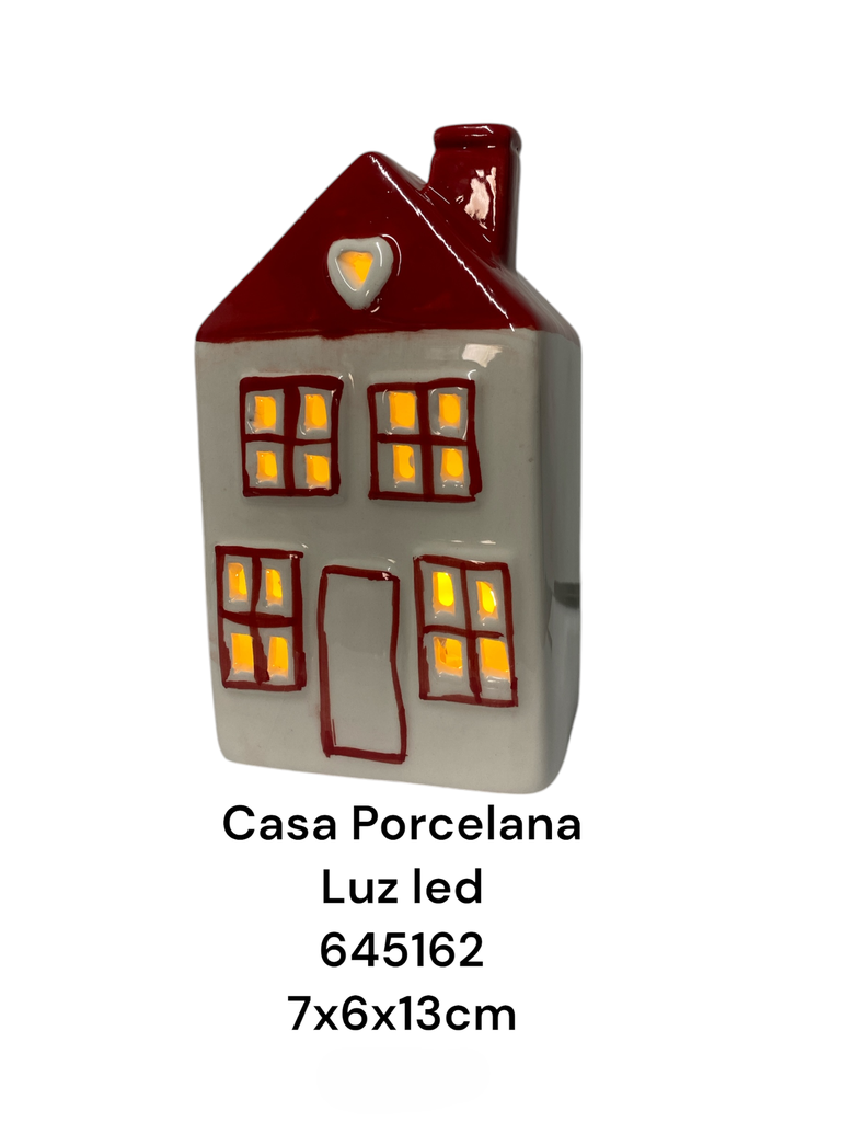 CASA PORCELANA ROJO/BLANCO 7X6X23CM