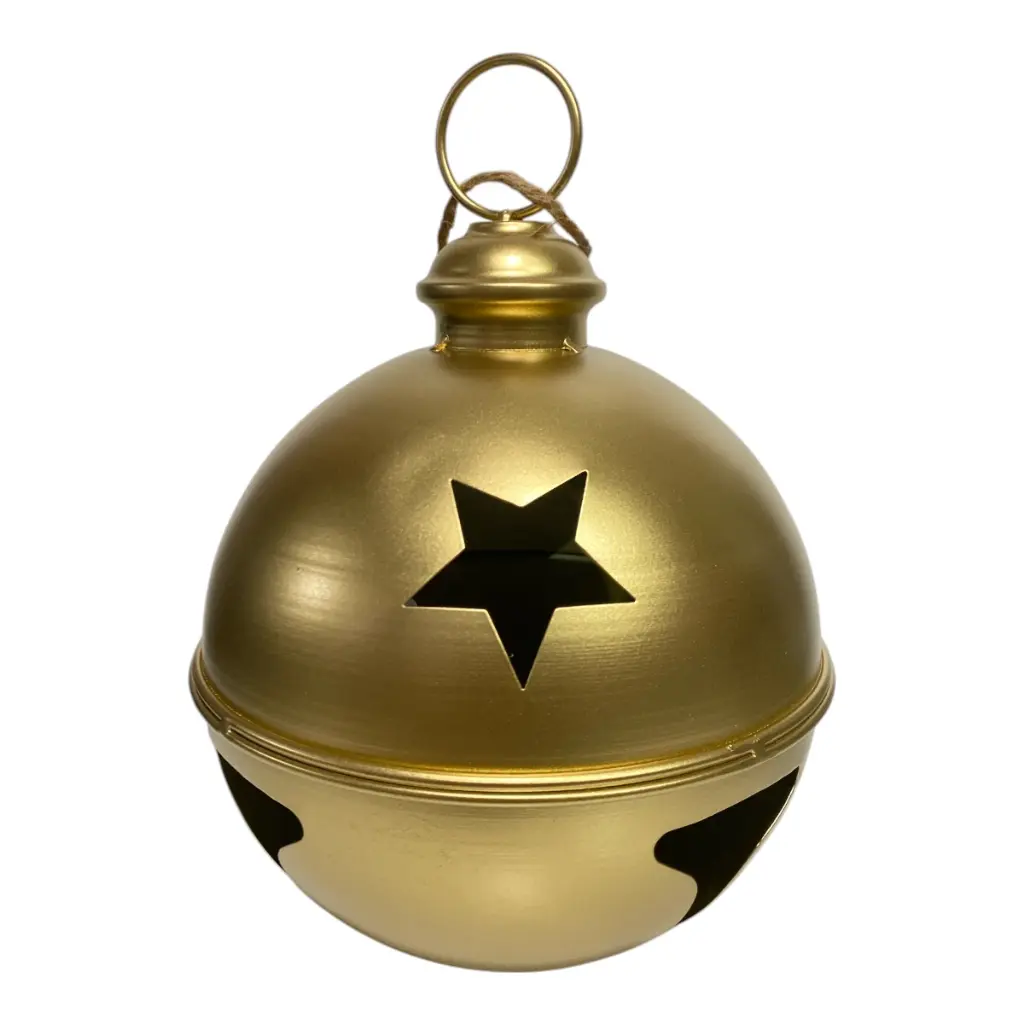 CASCABEL NAVIDEÑO METALICO DORADO 20X29CM Ø20CM