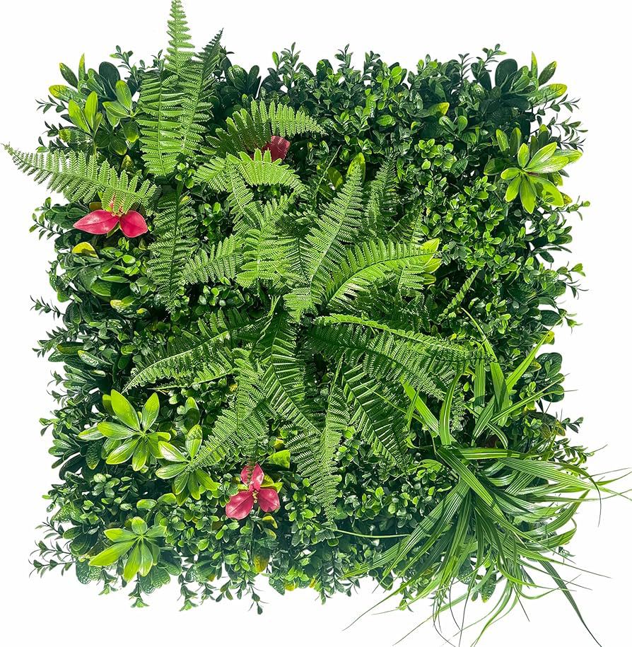 PANEL CESPED DECORATIVO CON FLOR ARTIFICIAL 50X50CM