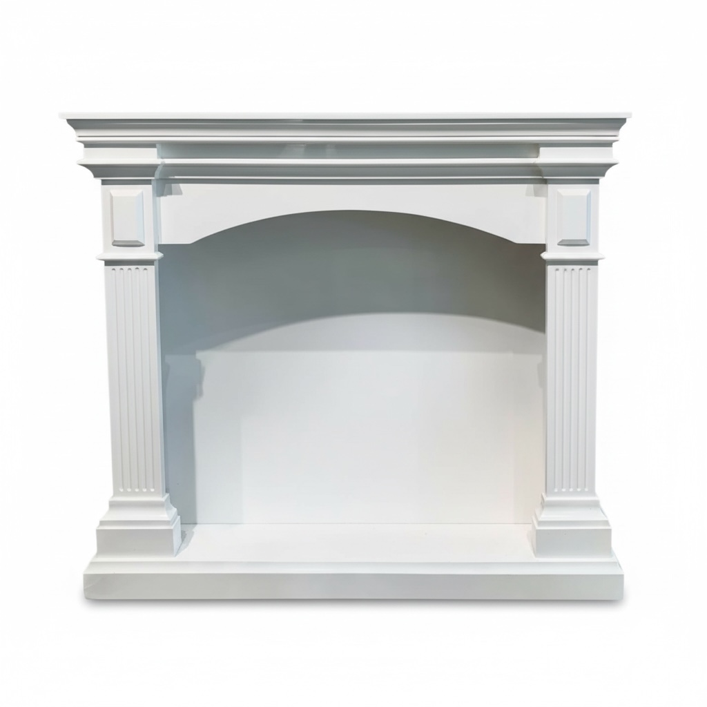 MUEBLE CHIMENEA BLANCA 110X26X100CM
