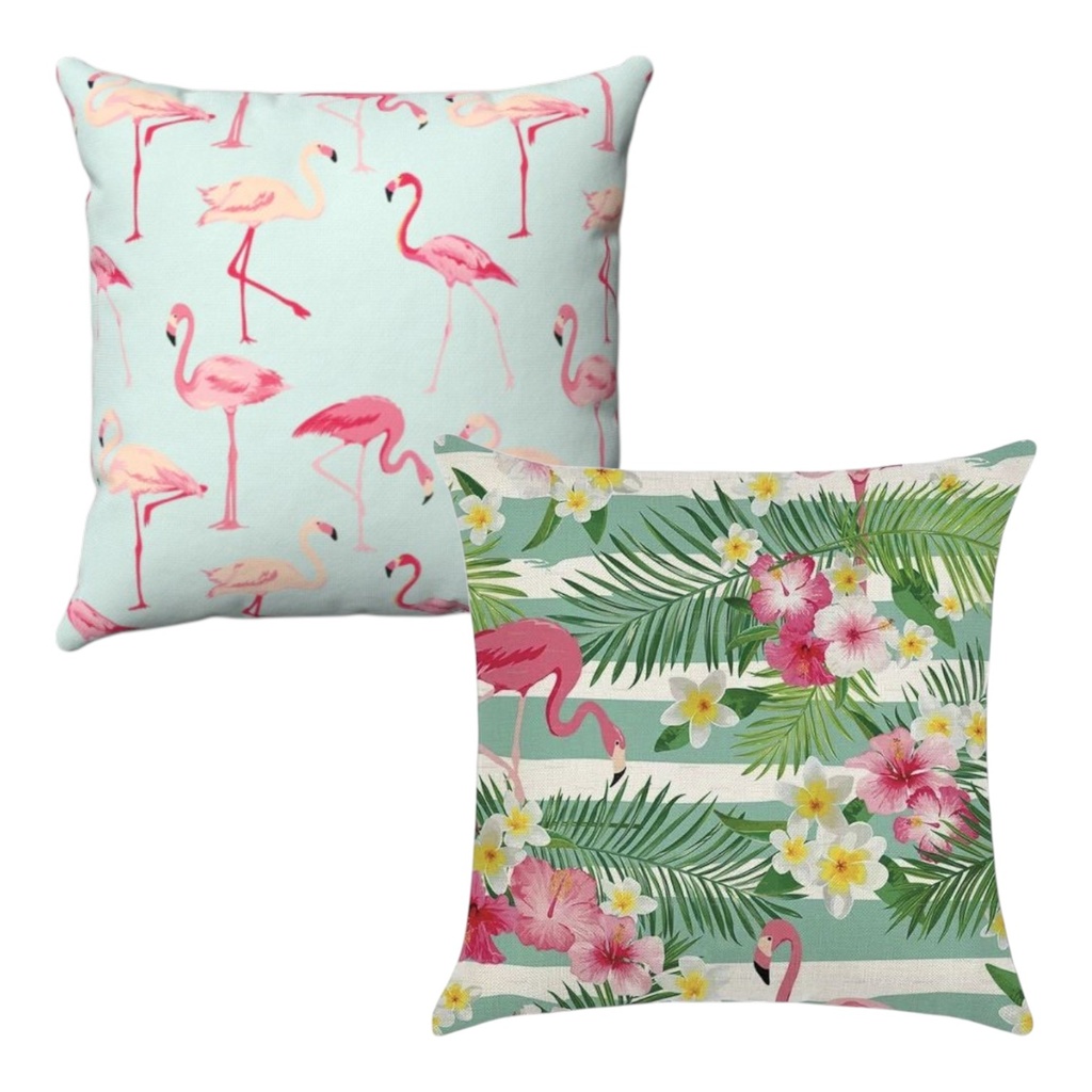 COJIN DE LINO FLAMINGO 45X45CM