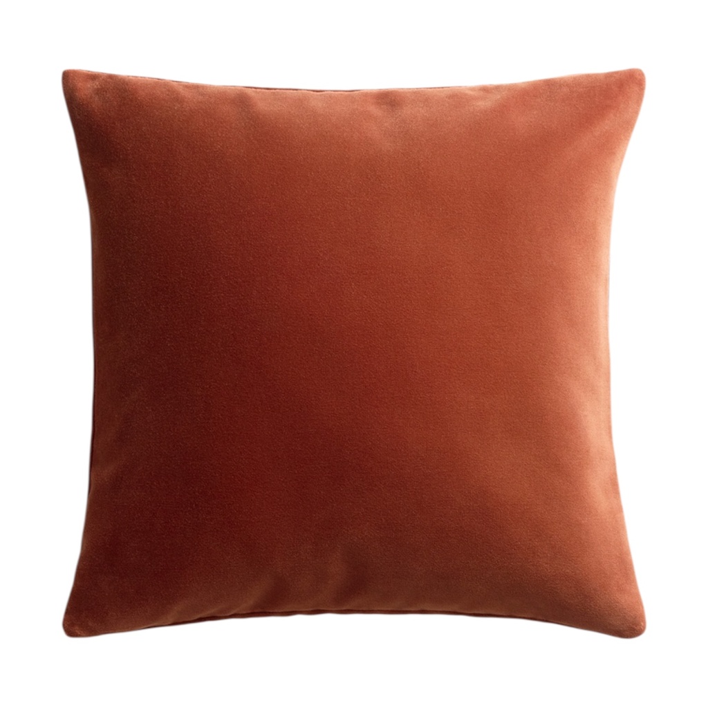 COJIN TERCIOPELO TERRACOTA 45X45CM