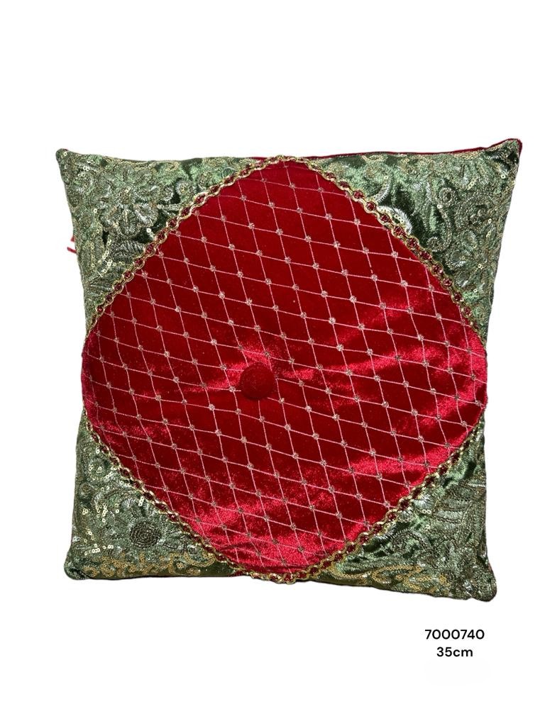 COJIN ROJO/VERDE 35X35X15CM