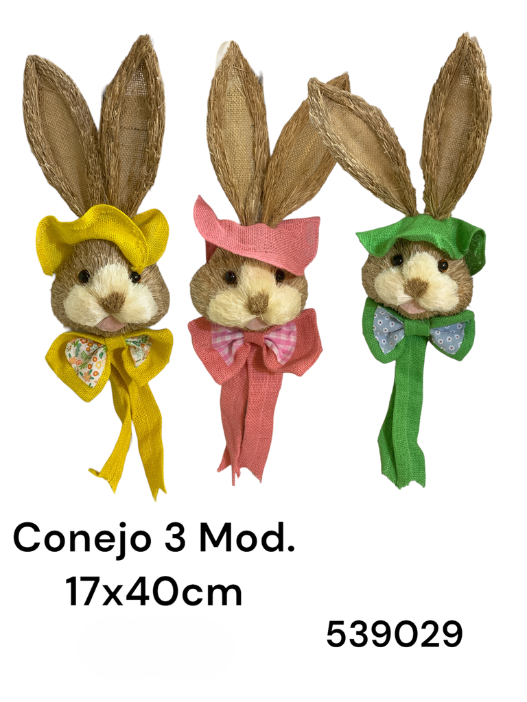 CONEJO CARA COLGANTE SURT. 17X40CM
