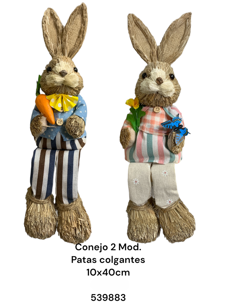 CONEJO PASCUA PIERNAS COLGANTES 10X40CM