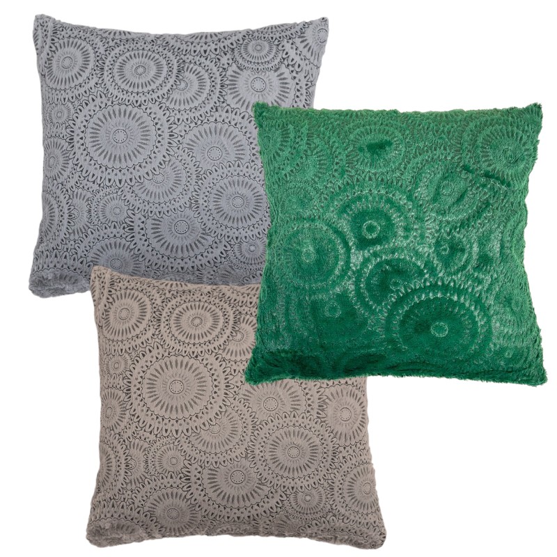 COJIN FELPA CIRCULOS BORDADOS HOME LIFE 40X40CM