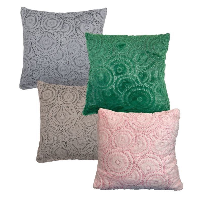 COJIN FELPA CIRCULOS BORDADOS HOME LIFE 40X40CM