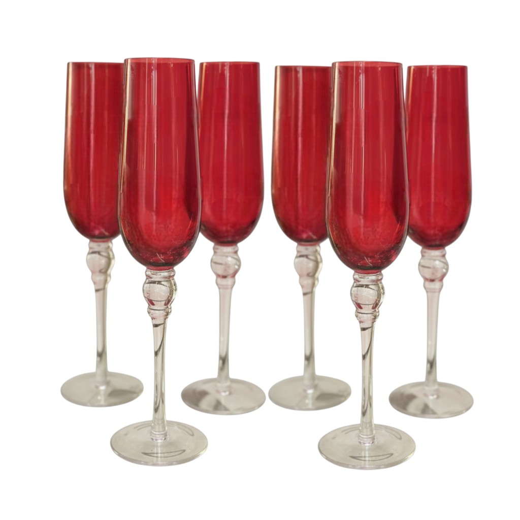 COPA DE CHAMPAGNE ROJA 225ML