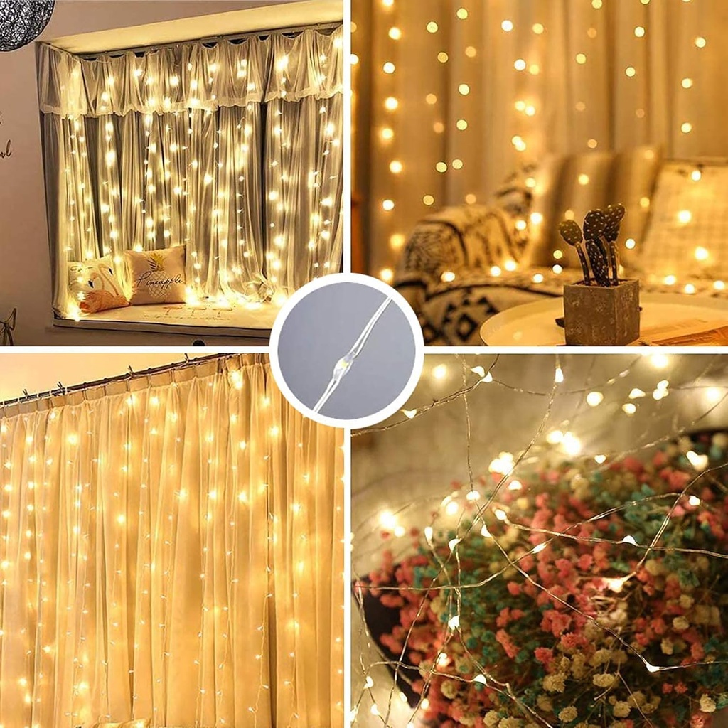 CORTINA MICRO LED 3X2MTS LUZ CÁLIDA