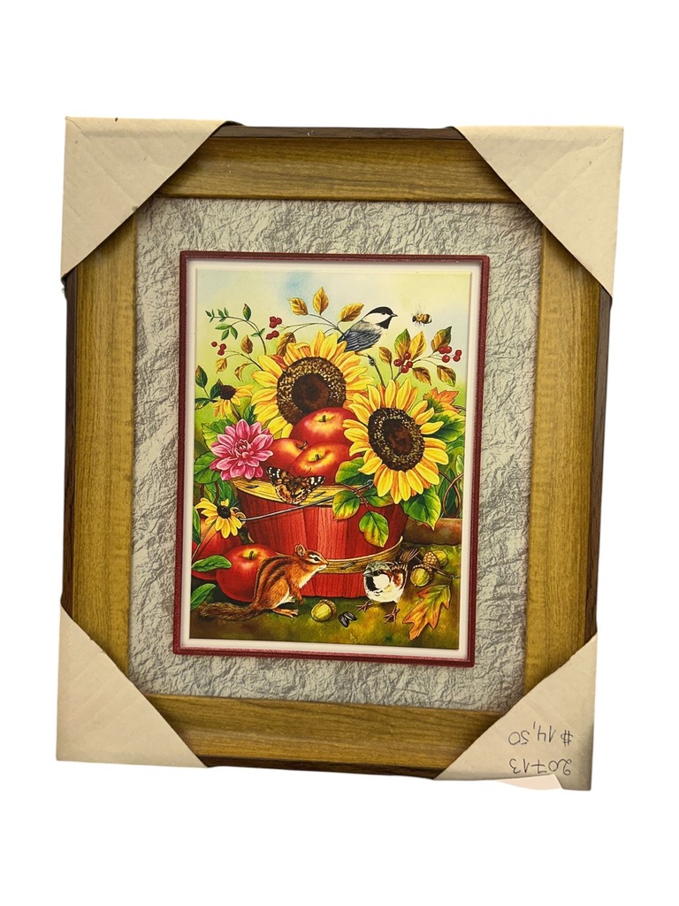 CUADRO CERAMICA "FLORES Y FRUTAS" 26X31CM