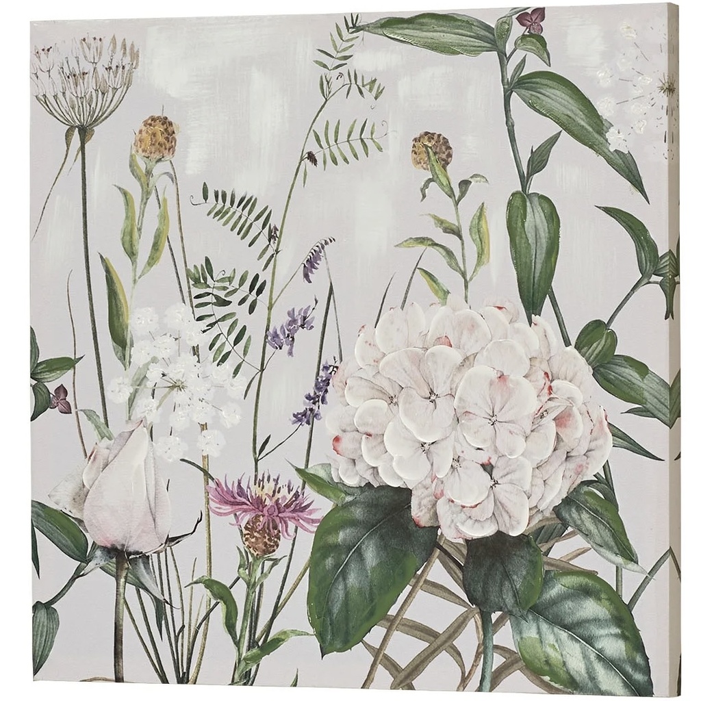 CUADRO DE PARED FLORAL 80X80X3CM