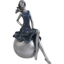 DAMA DECORATIVA AZUL/PLATA 24X20CM