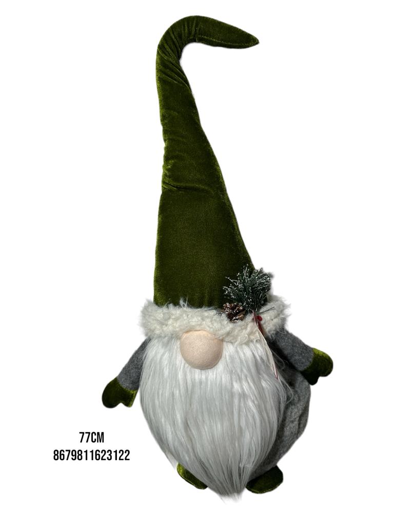 DUENDE NAVIDEÑO VERDE/GRIS 77CM